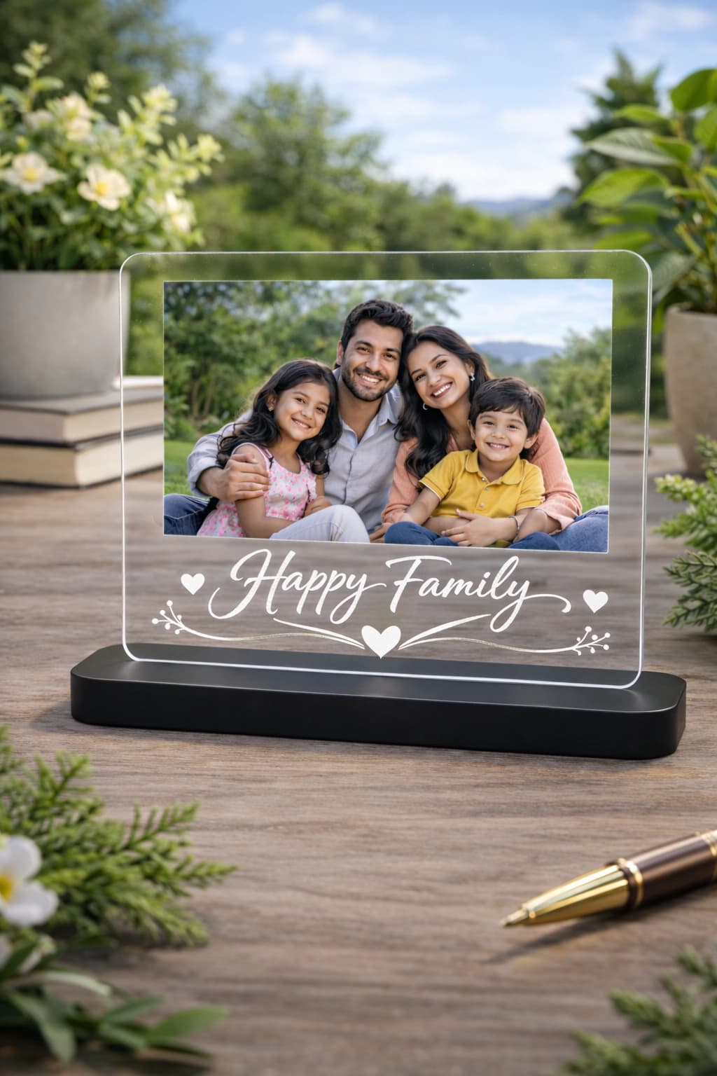 Family Acrylic Table top with light